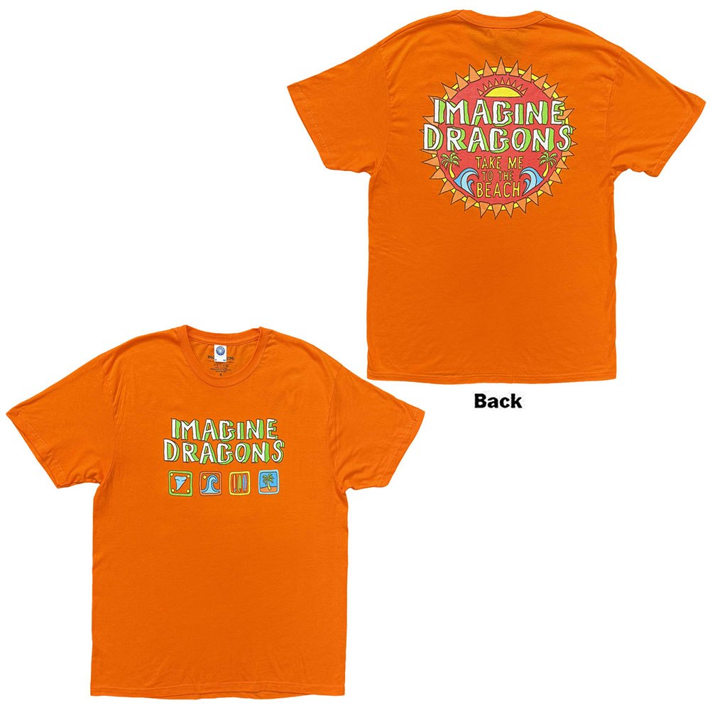 Imagine Dragons - Take Me To The Beach Heren Tshirt - Oranje